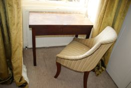 A George II mahogany foldover tea table, 74cm H, 92cm W, 90cm D,