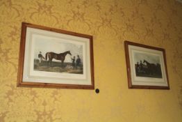 After Barraud & Herring, a pair of hand coloured racehorse engravings, The Hero and Teddington.