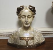 After Black Freres, Brussels, a reproduction bust of a classical figure. 38cm H.