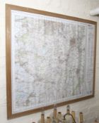A large framed OS map showing the local area