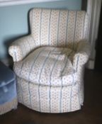 A lady's Edwardian style boudoir armchair.