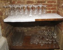 An assortment of cocktail glasses, brandy, pint,