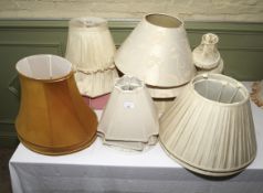 Approximately 20 lampshades, silk,