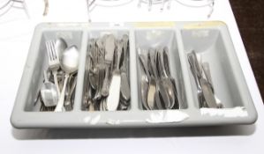 A large assorted of Kings Pattern and beaded silver plated flatware/cutlery