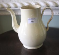 An 18th century Leeds creamware coffee pot. 17.5 cm H.