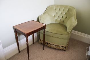 A 20th century cross banded mahogany occasional table, 51cm H, 35cm W, 42cm D,