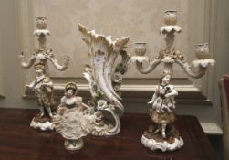 Four pieces of Victorian and Continental ceramics.