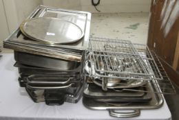 An assortment of cooking trays,