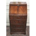 A 20th century mahogany full front bureau. With four graduated drawers, 100cm H, 51cm W, 45cm D.