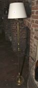 A brass floor standing reading lamp, 167cm H,