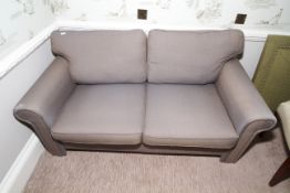 A 20th century two and a half seat upholstered sofa, 72cm H, 170cm W, 85cm D,