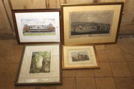 Four assorted prints including, after Revd Shaw, North East View of Himley, largest 41cm H,