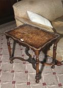 A William III style burr walnut occasional table. 54cm H, 61cm W, 41cm D.
