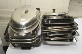 An assortment of cooking trays,