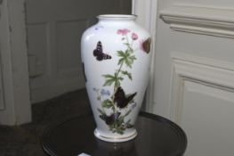 John Wikinson for Frankin Porcelain, 'The Meadowland Butterfly' ceramic vase.