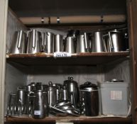 A large quantity of stainless steel coffee pots, cafetieres,