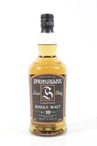 A Bottle of Springbank 10 years single malt scotch whisky. 70cl, 46% vol.