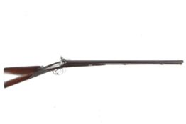 A circa 1860 Hambling double barreled percussion shotgun.