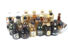 A collection of Whisky miniatures.