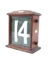 An early 20th century mahogany lap counter.