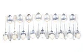 Seventeen old English pattern silver coffee spoons inscribed 'MFH' (Mendip Farmers Hunt).