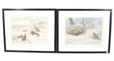 Archibald Thorburn, a pair of signed prints. 'Pheasant' and 'Grouse'. Framed and glazed.