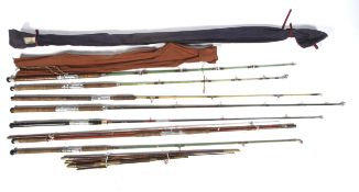 Collection of glass sea fishing boat rods.