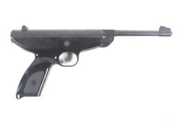 A Tex-086 .177 cal air pistol. In box with two tins of pellets.