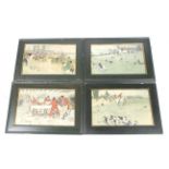 A set of four prints by Cecil Aldin showing a range of hunting scenes. Framed and glazed.