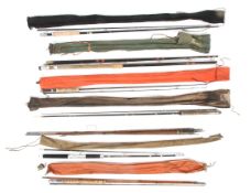 Collection of fly and coarse fishing rods.
