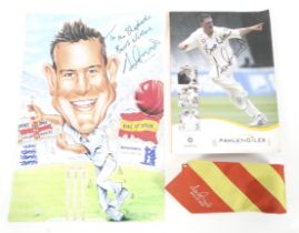 Assorted items of cricket interest, Ashley Giles Middlesex and England.