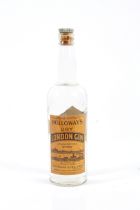 A bottle of Holloways Dry London Gin.