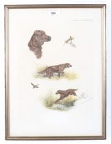 A signed print of an 'Irish Setter'. Signed lower right, 30cm x 42cm, framed and glazed.