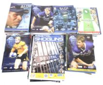A collection of Bath Rugby programmes.