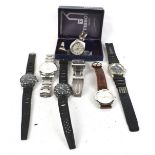 An assortment of wrist watches. Including a boxed Tissot, an Accurist, Sekonda, etc.