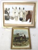 Two paintings of horses.