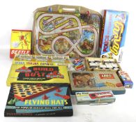 An assortment of vintage toys and games.