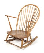 A mid-century Ercol bentwood rocking chair.