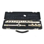 A Gemeinhardt Elkhart M2 flute and case.