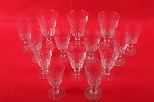 Twenty 19th century pedestal drinking glasses.