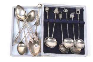 An assortment of silver and white metal.