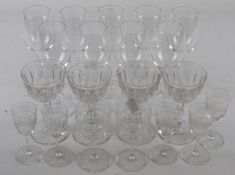 A collection of twenty-one drinking glasses. Max.