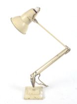 A vintage Herbert Terry 'Anglepoise' desk lamp. Cream coloured.