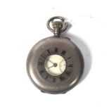 A silver cased half hunter pocket watch.