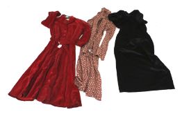Three vintage dresses.