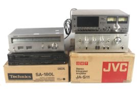 Four pieces of vintage hi-fi equipment.