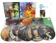 A collection of Jimi Hendrix vinyl.