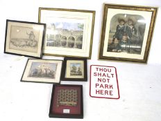 A group of assorted Victorian and later prints, etc. Including 'Young Britains', max. 39cm x 44cm.