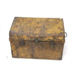 A vintage metal trunk with twin handles. L60.