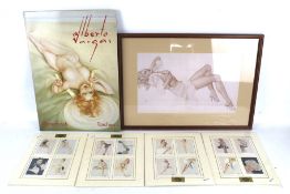 An Albert Vargo print and four sets of collector's cards.